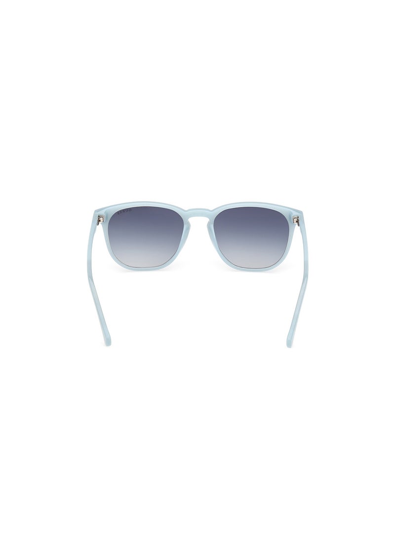 GUESS Men's UV Protection Round Shape Sunglasses - GU0006184W53 - Lens Size: 53 Mm - Shiny Light Blue - Image 4